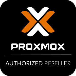 Proxmox authorized reseller logo inverted color 300px